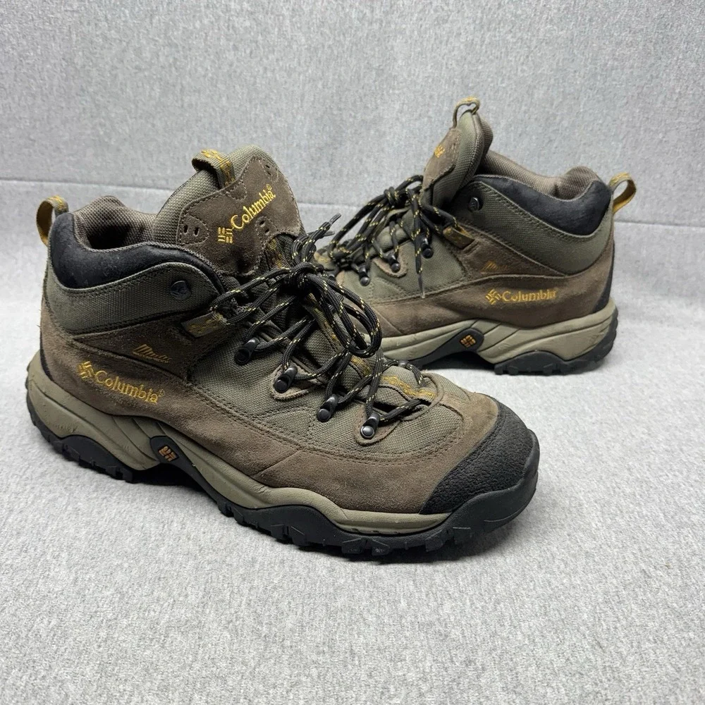Columbia Boots Mens 14 Trail Meister Mid Brown Omni Grip Hiking Waterproof Woods